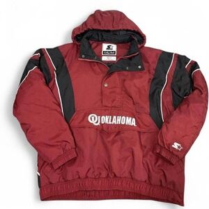 Oklahoma Sooners Breakaway Starter Jacket XL Crimson SEC NCAA Football Pullover